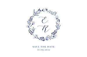Save the date bleu ronde des prés bleu Save the date bleu ronde des prés bleu