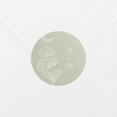Stickers pour enveloppes mariage envolée d'eucalyptus vert Stickers pour enveloppes mariage envolée d'eucalyptus vert