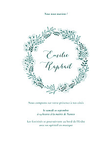 Faire-part de mariage traditionnel ronde des prés vert Faire-part de mariage traditionnel ronde des prés vert