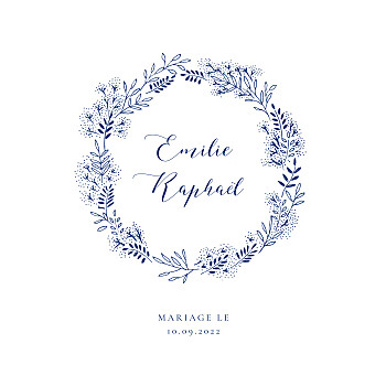 Faire-part de mariage ronde des prés (4 pages) bleu Faire-part de mariage ronde des prés (4 pages) bleu