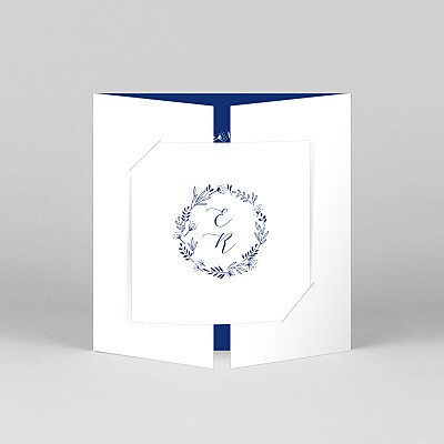 Faire-part de mariage ronde des prés (fenêtre) bleu Faire-part de mariage ronde des prés (fenêtre) bleu