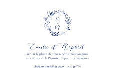 Carton d'invitation mariage Ronde des prés (paysage) bleu Carton d'invitation mariage Ronde des prés (paysage) bleu