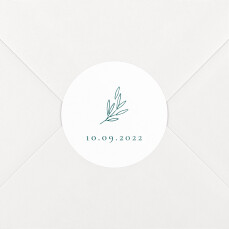 Stickers pour enveloppes mariage Ronde des prés (date) vert