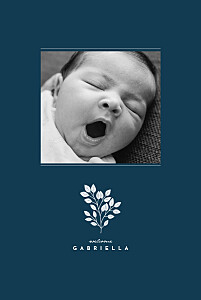 Faire-part de naissance nature signature végétale bleu Faire-part de naissance nature signature végétale bleu