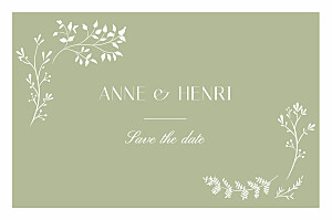 Save the date vert brins d'été lichen Save the date vert brins d'été lichen