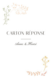 Carton réponse mariage jaune brins d'été ocre Carton réponse mariage jaune brins d'été ocre