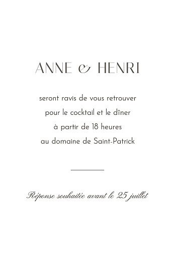 Carton d'invitation mariage Brins d'été lichen - Verso