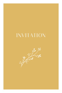 Carton d'invitation mariage Brins d'été ocre