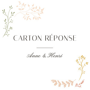Carton réponse mariage jaune brins d'été ocre Carton réponse mariage jaune brins d'été ocre
