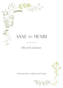 Livret de messe mariage brins d'été bambou Livret de messe mariage brins d'été bambou