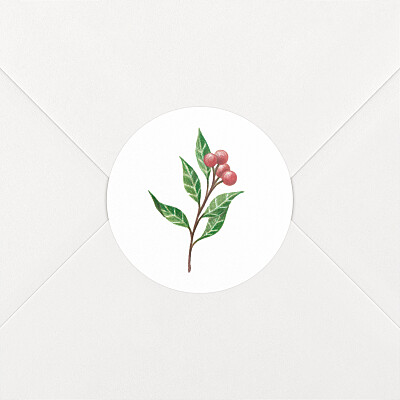 Stickers pour enveloppes vœux année fleurie blanc Stickers pour enveloppes vœux année fleurie blanc