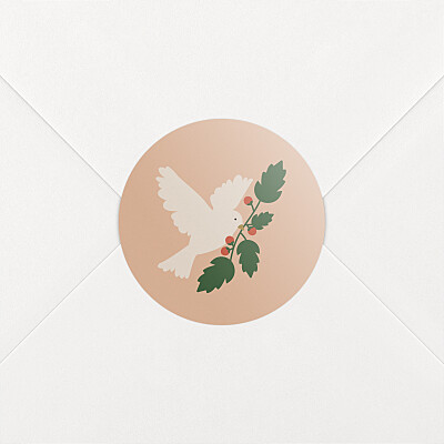 Stickers pour enveloppes vœux mon beau sapin colombe rose Stickers pour enveloppes vœux mon beau sapin colombe rose
