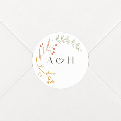 Stickers pour enveloppes mariage brins d'été ocre Stickers pour enveloppes mariage brins d'été ocre