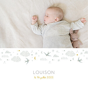Faire-part de naissance nuage nuage de lait bleu Faire-part de naissance nuage nuage de lait bleu