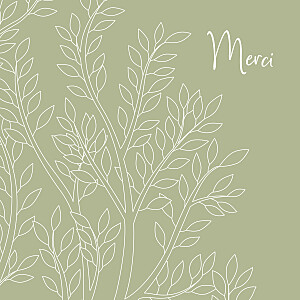 Carte de remerciement blanc arbre généalogique vert Carte de remerciement blanc arbre généalogique vert