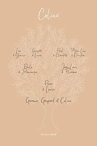 Faire-part de naissance orange arbre généalogique (portrait) pêche Faire-part de naissance orange arbre généalogique (portrait) pêche