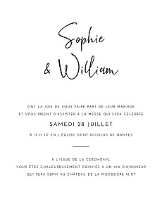 Faire-part de mariage intemporel blanc Faire-part de mariage intemporel blanc