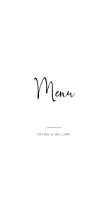 Menu de mariage Intemporel blanc Menu de mariage Intemporel blanc