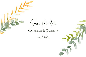 Save the date enchanté (dorure) vert Save the date enchanté (dorure) vert