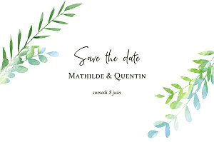 Save the date bleu enchanté (dorure) bleu Save the date bleu enchanté (dorure) bleu