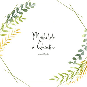 Faire-part de mariage nature enchanté (4 pages) vert Faire-part de mariage nature enchanté (4 pages) vert