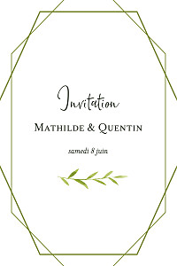 Carton d'invitation mariage enchanté vert Carton d'invitation mariage enchanté vert