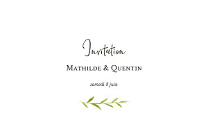 Carton d'invitation mariage classique enchanté (dorure) vert Carton d'invitation mariage classique enchanté (dorure) vert
