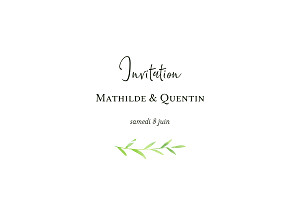 Carton d'invitation mariage vert enchanté (dorure) bleu Carton d'invitation mariage vert enchanté (dorure) bleu