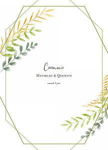 Livret de messe mariage enchanté vert Livret de messe mariage enchanté vert