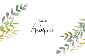 Marque-table mariage enchanté (dorure) vert Marque-table mariage enchanté (dorure) vert