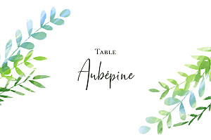 Marque-table mariage vert enchanté (dorure) bleu Marque-table mariage vert enchanté (dorure) bleu