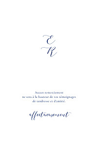 Carte de remerciement mariage bleu ronde des prés (dorure) bleu Carte de remerciement mariage bleu ronde des prés (dorure) bleu