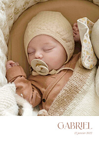 Faire-part de naissance blanc simplement rose Faire-part de naissance blanc simplement rose