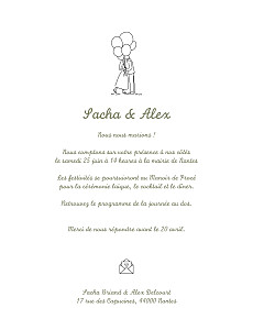 Faire-part de mariage votre mariage en pictos vert Faire-part de mariage votre mariage en pictos vert