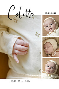 Faire-part de naissance vert candeur (portrait) vert Faire-part de naissance vert candeur (portrait) vert