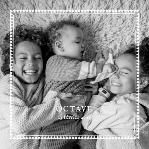 Faire-part de naissance Mon chéri 3 photos blanc - Page 1 Faire-part de naissance Mon chéri 3 photos blanc - Page 1