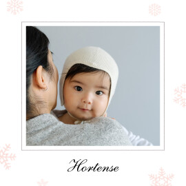 Faire-part de naissance Premiers flocons rose clair