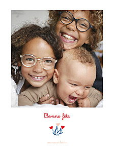 Affiche fille flœurs rouge Affiche fille flœurs rouge