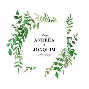 Faire-part de mariage classique sous la pergola vert Faire-part de mariage classique sous la pergola vert