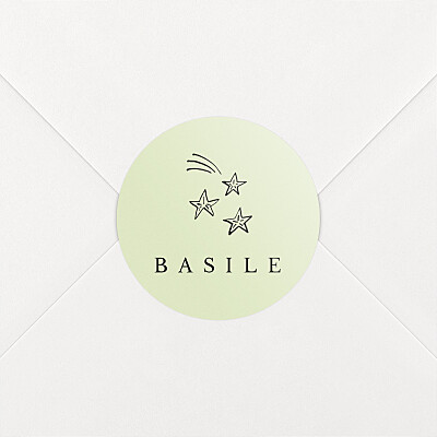 Stickers pour enveloppes naissance étiquette illustrée vert Stickers pour enveloppes naissance étiquette illustrée vert