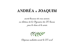 Carton d'invitation mariage sous la pergola (paysage) vert Carton d'invitation mariage sous la pergola (paysage) vert
