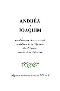 Carton d'invitation mariage classique sous la pergola vert Carton d'invitation mariage classique sous la pergola vert
