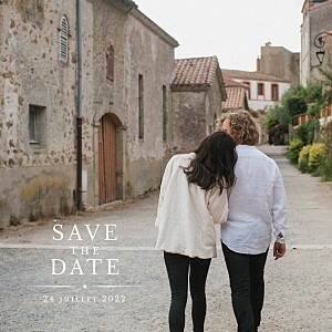 Save the date classique joli détail blanc Save the date classique joli détail blanc