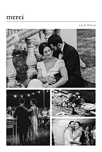 Carte de remerciement mariage classique édito (multi photos) blanc Carte de remerciement mariage classique édito (multi photos) blanc