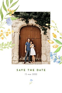 Save the date vert quatre saisons printemps Save the date vert quatre saisons printemps