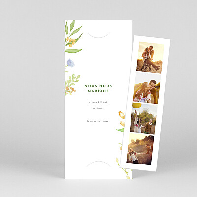 Save the date vert quatre saisons (marque-page) printemps Save the date vert quatre saisons (marque-page) printemps