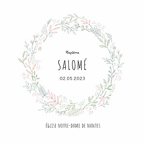 Faire-part de baptême garçon ronde des prés vert/rose Faire-part de baptême garçon ronde des prés vert/rose