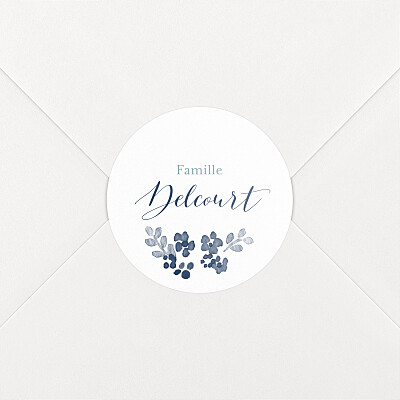 Stickers pour enveloppes naissance jardin de primevères bleu Stickers pour enveloppes naissance jardin de primevères bleu