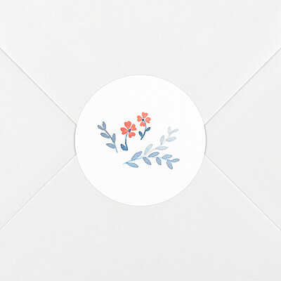 Stickers pour enveloppes naissance jardin de capucines bleu Stickers pour enveloppes naissance jardin de capucines bleu