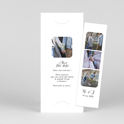 Save the date blanc tendre innocence (marque-page) blanc Save the date blanc tendre innocence (marque-page) blanc
